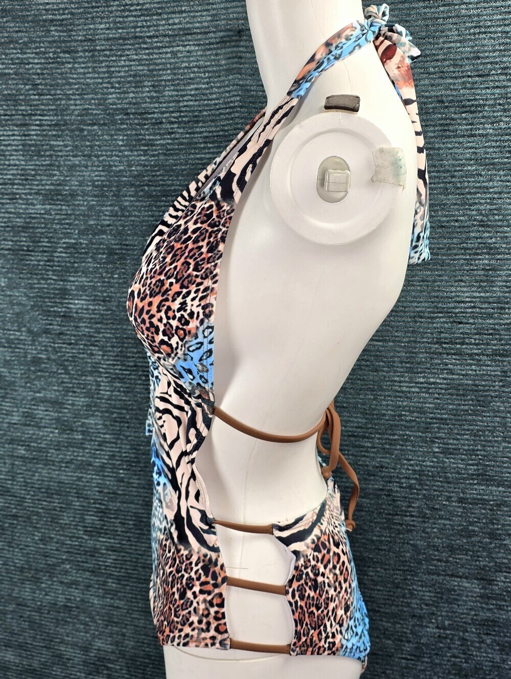 Sexy Animal Print Plunge One-Piece Cheeky High Sides - Picture 7 of 11